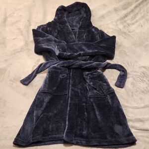 Eddie Bauer Kids Navy Blue Fleece Hooded Bathrobe Large (14/16)